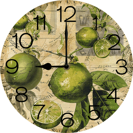 Eveokoki Words Lemons Wood Wall Clock Non Ticking Silent Kitchen Clock Large Battery Operated Clocks 10 inch for Living Room Bedroom Decor