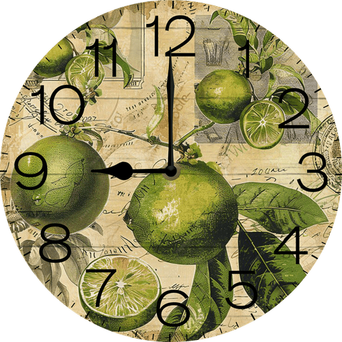 Eveokoki Words Lemons Wood Wall Clock Non Ticking Silent Kitchen Clock Large Battery Operated Clocks 10 inch for Living Room Bedroom Decor
