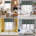 thumbnail image 5 of Flowers Valance Curtain Abstract Gradient Blue Green Purple Lines Floral Black Window Valances Rod Pocket Short Curtains Window Treatments for Kitchen Bedroom Bathroom Laundry 42" x 12", 5 of 9