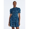 thumbnail image 4 of Scoop Women’s and Women's Plus Smocked Floral Mini Dress, Sizes XS-4X, 4 of 5