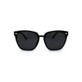thumbnail image 2 of Womens Luxury Inset Lens Horn Rim Plastic Designer Sunglasses All Black, 2 of 4