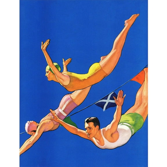 Marmont Hill "Free Diving" Painting Print on Wrapped Canvas