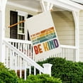 thumbnail image 4 of Be Kind House Flag Vertical Double Sided, Faux Burlap House Flag with Rainbow and Peace Sign, In A World Where You Can Be Anything Be Kind Quote Garden Decor 28 X 40 inch, 4 of 4