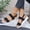 Black, variant on Viluyesy Womens Platform Sandals, Wide Width Comfort Casual Open Toe Summer Casual Shoes Beige