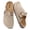 khaki, variant on Women's Suede Clogs, Cork Footbed Leather Mules Slip-on Sandals with Arch Support, Non-Slip Adjustable Buckle Summer Shoes for Men & Women