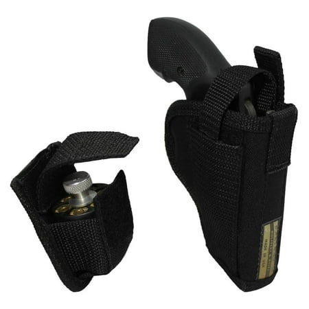 New KriKac OWB Holster + Speed-loader Pouch for 2 Snub-Nose .38 .357 Revolvers