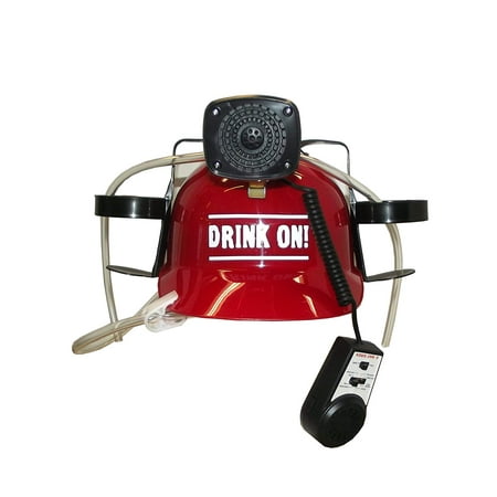 Helmet Wall Decal Beer, Cola, Soda Helmet Hard Hat Can Holder w/ Siren and Novelty Decal Sticker (Red,