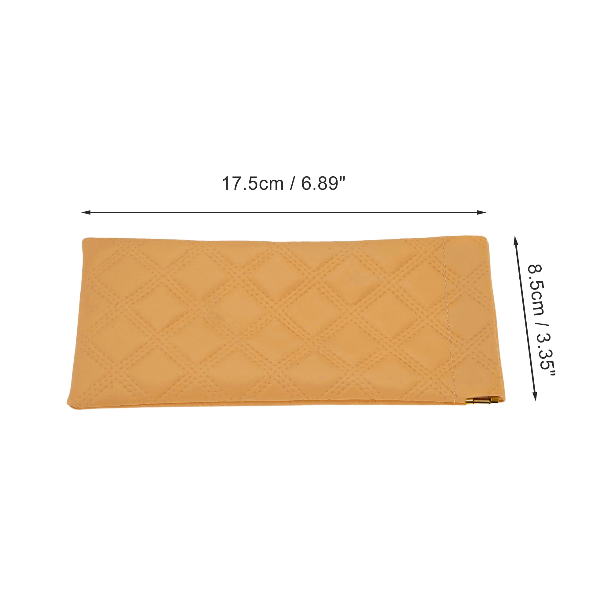 Unique Bargains Faux Leather Squeeze Portable Eyeglasses Case 6.89"x3.35"(L*W) Orange