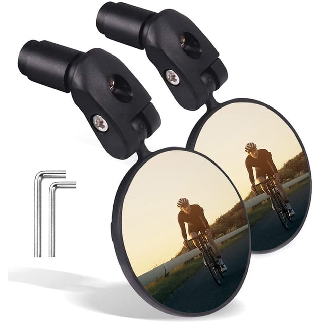 Espejos de bicicleta 2 piezas Espejos de bicicleta con extremo de barra para manillar Bicicleta Ciclismo Espejos retrovisores, Espejo retrovisor seguro con un espejo de bicicleta para bicicl