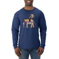 thumbnail image 2 of Wild Bobby, Cute Colorful Elephant Squirrel Mosaic, Animal Lover, Men Long Sleeve Shirt, Navy, 3X-Large, 2 of 4