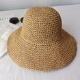 thumbnail image 6 of Happy Date Women Foldable Straw Bucket Cloche Summer Sun Beach Hat Packable UPF50+, 6 of 8