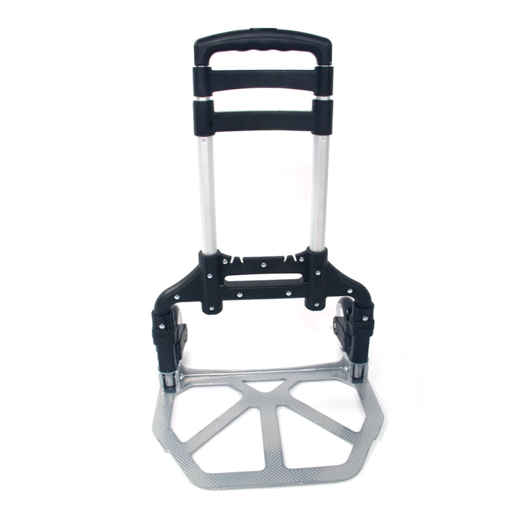 Folding Hand Truck Dolly, 165 lbs Capacity Dolly Cart, Portable Collapsible Aluminum Trolley with Retractable Handle, for Shopping, Travel, Blue