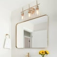 thumbnail image 2 of Mid-century Modern Glam 3-light Bathroom Vanity Lights Glam Gold Glass Wall Sconces - L20"x W6"x H 11.5", 2 of 5