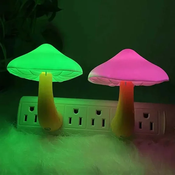 3X Insert Led Bed Cute Mushroom Night Light Wall Light Baby Night Light For Kids