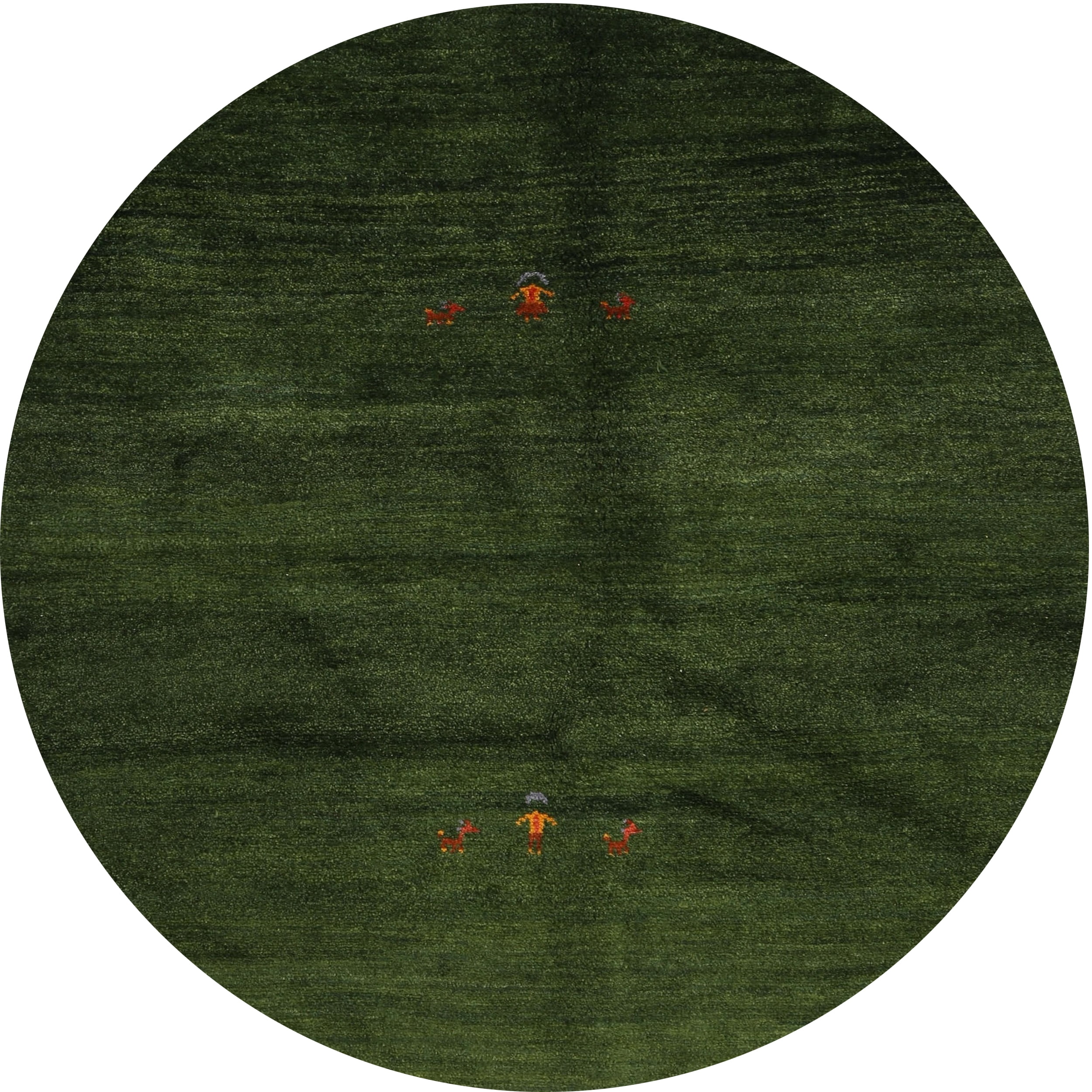 Ahgly Company Indoor Round Contemporary Dark Forest Green Abstract Area ...