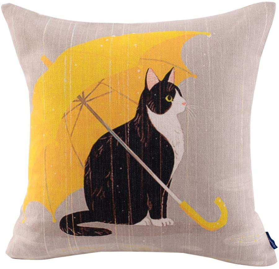 Cat Linen Home Decor Throw Pillow Case Sofa 18" Cushion Cover Car Pillowcase 