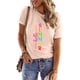 thumbnail image 4 of ABPHQTO Camiseta rosa de mujer Hello SUMMER Slim Fit de manga corta, 4 of 5