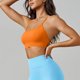 thumbnail image 4 of Mujeres de color sólido cuatro filas ajustable inalámbrico sujetador doble hombro yoga deportes sujetador a prueba de choques, ejercicio deportes sujetadores para mujeres, 4 of 6