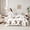 A Brown White, variant on Manfei White Gray Plaid Bed in a Bag Twin Size,Geometric Geometric Bed Set,Modern Abstract Desgin Bedding Twin Size,Super Cozy Bedroom Decor Reversible,7 Pieces