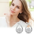 thumbnail image 6 of Cross Earrings for Men Women Hypoallergenic Stud Earrings White Cubic Zirconia Cz Dangle Earrings Mother's Day Gifts, 6 of 8