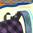 thumbnail image 5 of Purple and Black Checkered Pattern 17" School Backpacks for Teens,Waterproof Oxford Fabric,S-Shape Padded Straps for School,Travel,Hiking,Camping, 5 of 6