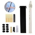 thumbnail image 6 of Mini Pocket Saxophone Woodwind Instrument with Mouthpiece Reeds Carrying Bag for Instrument Players Kids Beginner Amateurs white, 6 of 8