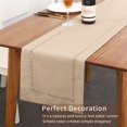 thumbnail image 3 of GFDYREE Decorative Hemstitch Linen Table Runner Farmhouse Style Tabletop Collection Handcrafted Table Runners for Everyday Dining Wedding Party Holiday Home Decor (14 x 72 Inches, Light Coff, 3 of 7