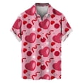 thumbnail image 4 of Camisas con botones para el día de San Valentín con estampado 3D para hombre, camisas casuales de verano de manga corta con cuello extendido para la playa, camisas de moda para hombre, 4 of 5