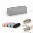 thumbnail image 7 of WONDBA PU Leather Pencil Case with zipper, simple style Gray, 7 of 7