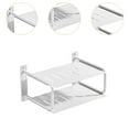 thumbnail image 6 of deevoka 2 Layers Shelf Wall Mount Aluminum for Office TV Boxes Living Room White, 6 of 9