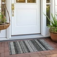 thumbnail image 6 of Addison Rugs Chantille Indoor/Outdoor Transitional Stripes Black Washable Rectangle Rug, 1'8" x 2'6", 6 of 6
