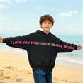 thumbnail image 6 of NAISIBABY Kids Valentine's Day Hoodie (3-14T), Pullover Funny Letter Graphic Long Sleeve Boys Girls Fashion Tops Black 12T, 6 of 7