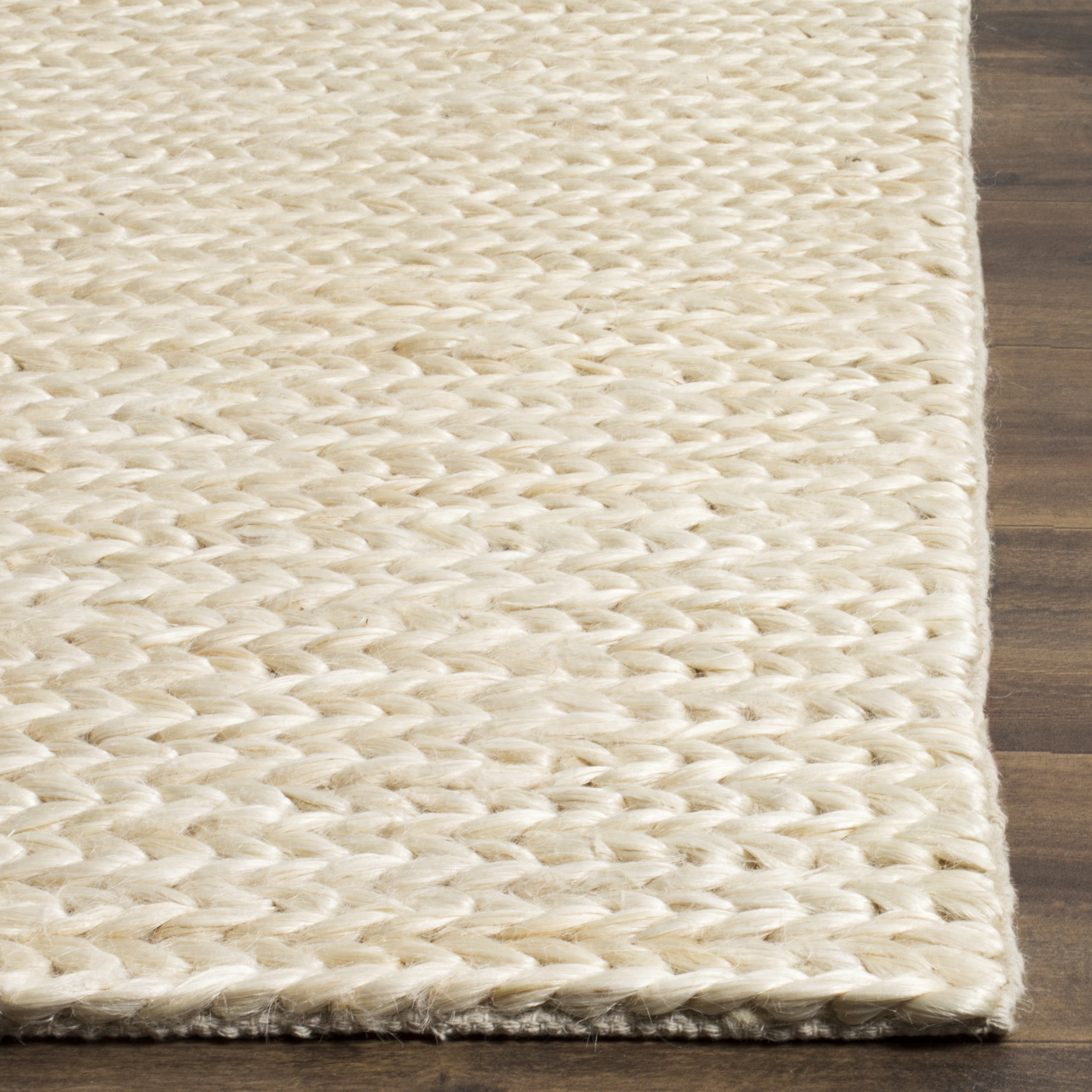 SAFAVIEH Natural Fiber Robbie Braided Jute Area Rug, Ivory, 6' x 9'