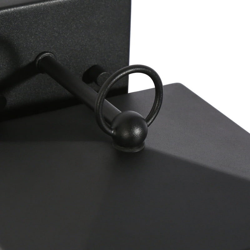 LNC Matte Black and Gold Outdoor Wall Light with Ripple Glass
