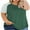 Green, variant on Womens Plus Size Tops Short Sleeve T Shirts Striped Raglan Tee Shirts Causal Summer Tunics Blouses