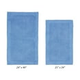 thumbnail image 2 of Better Trends 2 Piece Premium Bathroom Rug Set 100% Cotton Soft Tufted Reversible Bath Rug Water absorbent Bath Mat for Bathroom Shower and Tub Use, Edge Collection Dark Blue (21" x 34" | 24" x 40"), 2 of 5