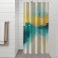 thumbnail image 2 of Teal and Gold Marble Abstract Waves Pattern Shower Curtain 36"x72" ,Bathroom Decorative Shower Curtains Set with 12 Hooks,Modern Waterproof Washable Shower Curtain, 2 of 6