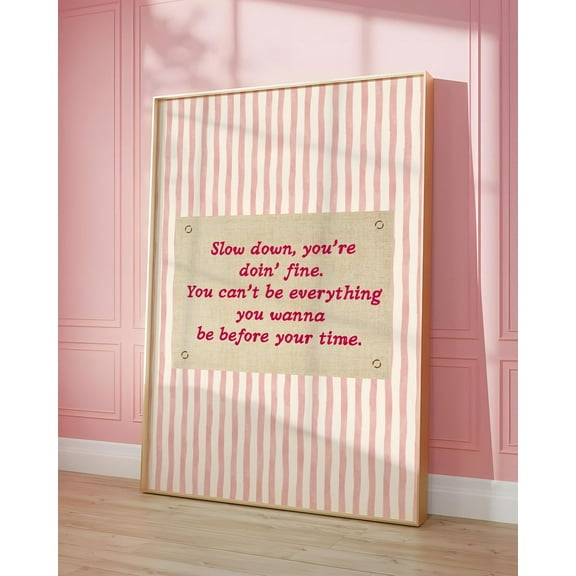 Vienna Song Lyric Poster, Slow Down You’Re Doing Fine Printable, Motivational Music Quote Wall Art Decor UNFRAMED Poster, Wall Art for Decor, Present, 8x12