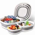 thumbnail image 2 of 3 Pack Collapsible Tub Wash Basin Laundry Baskets Space Saving Storage Container for Dishing Fruit Camping Laundry Hiking Home, 2 of 10