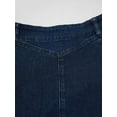 thumbnail image 5 of Dark Wash Denim A-Line Skirt Mid-Length Flared Hem Casual Style, 5 of 6