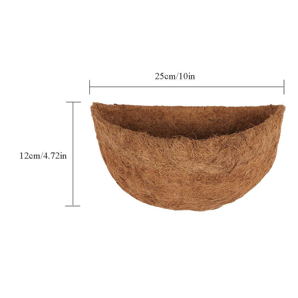 LPAYOK 2PCS 16inch Half Round Replacement Coco Liner for Hanging Basket Half Circle Coco Fiber Liners with Non-Woven Fabric Lining Coconut Fiber Planter Liner 