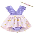 thumbnail image 1 of LOVZFMLL Robe Mignonne à Manches Courtes pour Tout-Petits Enfants Couleur Unie Imprimée Extensible Robe Trapèze, 1 of 2