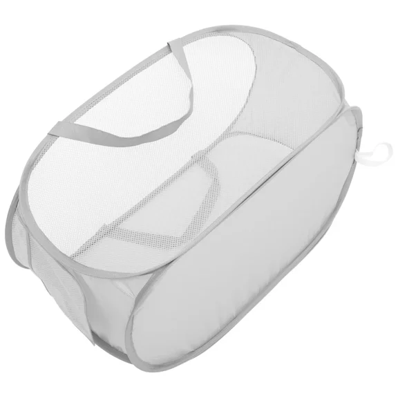 Mesh Laundry Basket Foldable Pop Up Child Collapsible Baskets With Lid
