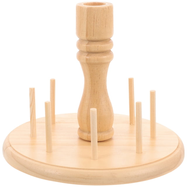 Shisuyan Wooden Spool Thread Holder Stand Wooden Thread Rack Tabletop Embroidery Thread Organizer
