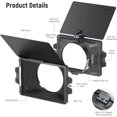 NEEWER Mini Matte Box with a 4"x5.65" Filter Tray, Carbon Fiber Flag, 4
