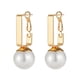 thumbnail image 2 of HomeKingdee Irregular Shaped Beads Geometric Creative Earrings - Metal Alloy Gold Color​ Color with Square Sequins for Women, Suitable for Wedding, Party, Gift, 2 of 5