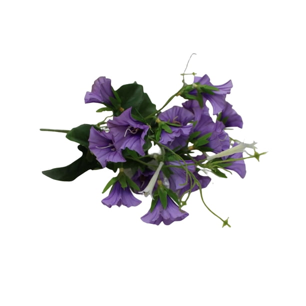 Inteprter Flor falsa Plantas de plástico Colgante de pared Calcomanía de deshierbe Decoraciones al aire libre Multipropósito Morning Glory Flores artificiales Violeta