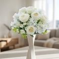 thumbnail image 6 of 11.8in Artificial Peony & Hydrangea Bouquet - Blush Pink & Lavender Silk Flowers with Greenery,Wedding Bouquets for Bride,Bridesmaid,Table Centerpieces,Home DecorDIY Floral Arrangements, 6 of 6