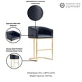 thumbnail image 4 of Manhattan Comfort Louvre Upholstered Counter Stool with Steel Base in Black, 4 of 19