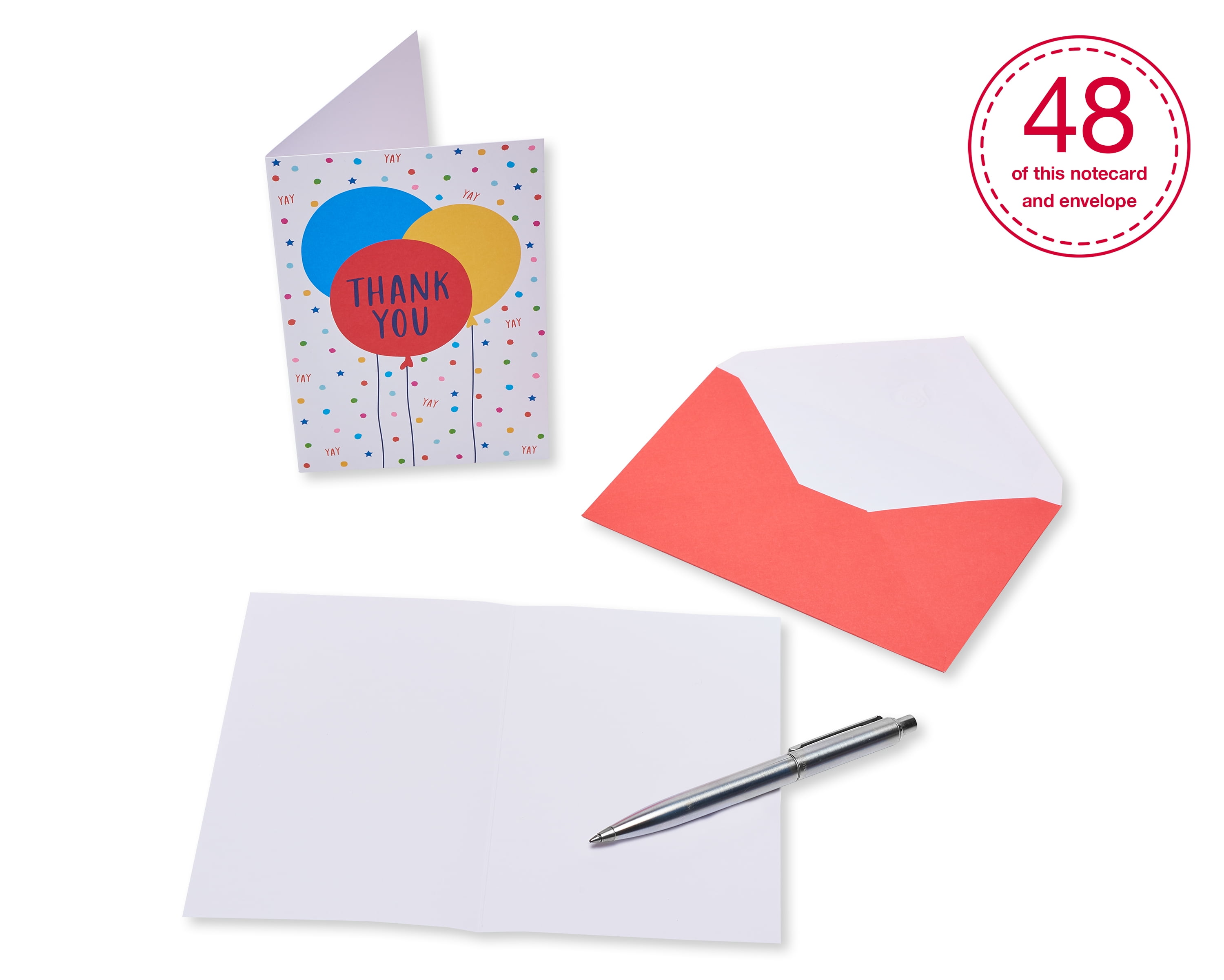 Balloon Thank You American Greetings Bulk Thank You Cards with Envelopes 48-Count Party Balloons 6481758